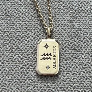 Gold Aquarius Pendant Necklace